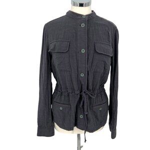 Hei Hei Anthropologie Button-Up Utility Jacket Dark Gray Size Medium